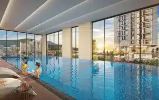 Bể bơi 4 mùa sang trọng tại Sun Costa Residences Đà Nẵng với view biển Mỹ Khê tuyệt đẹp.
