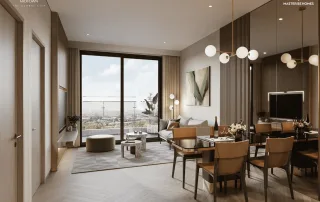 Không gian sống hiện đại và sang trọng tại căn hộ LUMIÈRE Midtown.