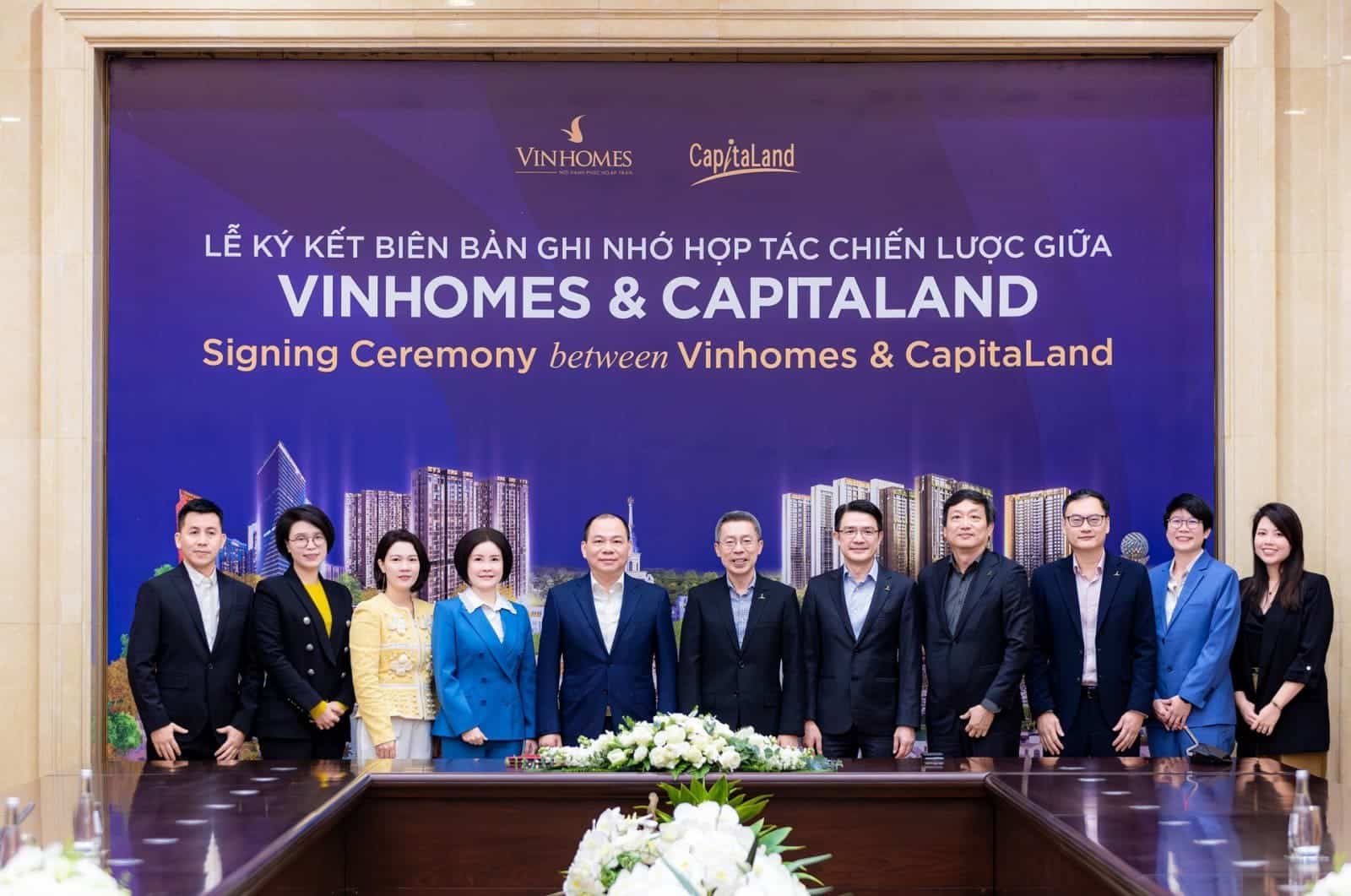 Lễ ký kết hợp tác chiến lược The Fullton CapitaLand với Vinhomes, khởi động dự án 800 triệu USD tại Hưng Yên.